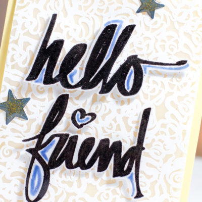 Hello Friend Lacy Card by Taheerah Atchia