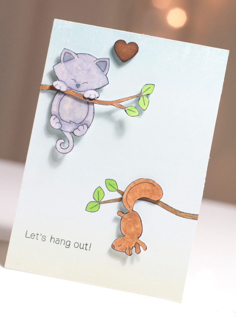 Let's Hang Out Kitty card by Taheerah Atchia
