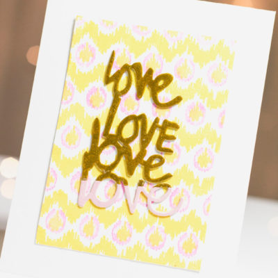 Ikat Gold Dip Love card by Taheerah Atchia