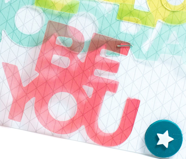 Close-up of Acrylic Words card by Taheerah Atchia