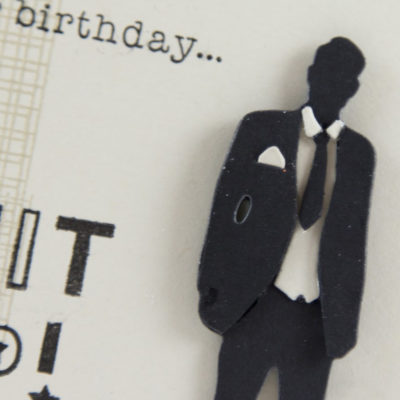 Close up of Masculine card