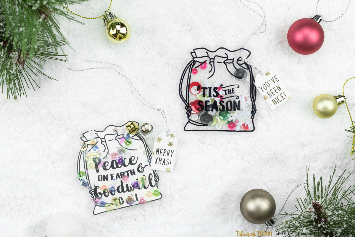 Christmas Sack Shaped Shaker Gift Tags by Taheerah Atchia