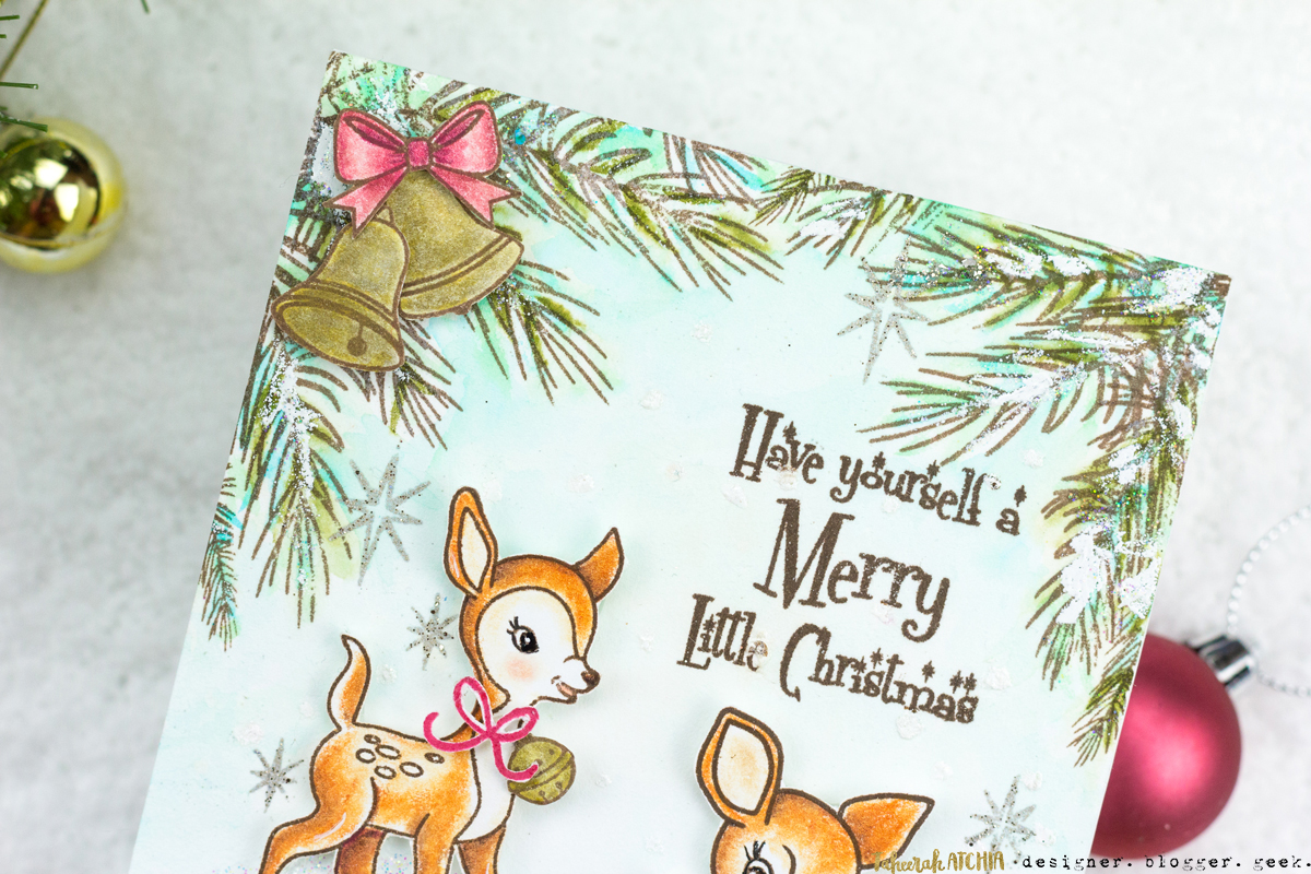 Vintage Style Deer Christmas Card by Taheerah Atchia