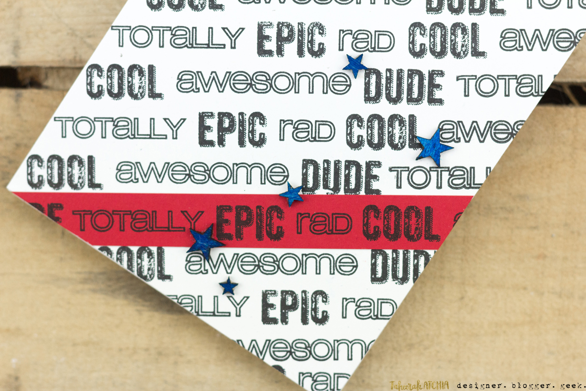 Hi everyone! Happy Friday!  I know many people find it tough to create for the guys in our lives.  You're gonna hate me for saying this, but... I'm not one of them.  I absolutely *love* creating masculine cards and tags. Perhaps it's because it lets me play with different colour palettes, textures and effects. Perhaps it's because I need a break from all the feminine projects every once in a while. Almost certainly because it can give me a chance to engage my geeky side. And definitely because I can use more playful sentiments.  Today we're showcasing a couple of sets that are perfect for masculine projects. Franky'isms features a range of sentiments with a sense of humour or a touch of sass - perfect for guys. Tag You're It uses the same fonts and provides a whole lot of sarcasm and humour to your projects too! The pair work perfectly together and will suit a variety of recipients - guy or gal.  Let's check out today's project:  Bad Ass Dude Tag by Taheerah Atchia  I can't lie. I'm kinda digging this tag big time.  Bad Ass Dude Tag by Taheerah Atchia  I didn't use a die for my tag, instead opting to use some good old fashioned measuring and trimming with my paper trimmer. Sometimes it's good to go back to basics! The same applied to the debossed border - I totally did that with a bone folder and my Scor Buddy. And I used a standard office hole punch to add my hole.  Bad Ass Dude Tag by Taheerah Atchia  I used a plain Kraft cardstock but wanted it to have a woodgrain look, but I didn't want to use a woodgrain stamp. Turns out that swiping cream and kraft inks over the surface can create a pretty convincing woodgrain texture. Pretty neat huh?  Bad Ass Dude Tag by Taheerah Atchia  You're probably thinking I'm never gonna get to talking about the actual stamping, huh? Well, after all the inking and such, I was ready to pull out one sentiment from each stamp set, line them up in my Mini MISTI and stamp a couple of times with Versafine ink. Some black hemp cord finished things off nicely and I was all done!  I do really encourage you to hop over to the CAS-ual Fridays blog to see more from this release - there are some truly amazing projects to see! And don't forget I have a little incentive for you to use when you order - my own exclusive 15% discount code, for you to use throughout my term, on any items in the CAS-ual Fridays store! No minimum order, no catch - just go load up your cart and have fun!  CAS-ual Fridays Incentive  Simply use the code TAHEERAH2017 when placing your order and you're good to go!  I'll be back with more for this release tomorrow so I hope you'll join me then!  Supplies  <script>