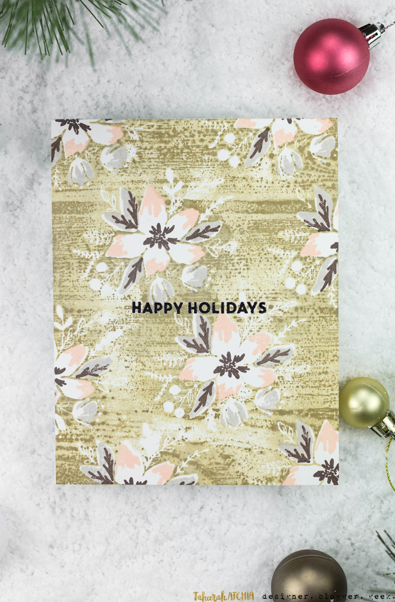 Happy Holidays Poinsettia Christmas Card by Taheerah Atchia