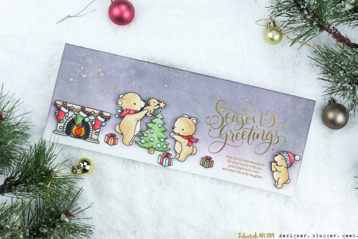 Season's Greetings Beary Christmas Card by Taheerah Atchia