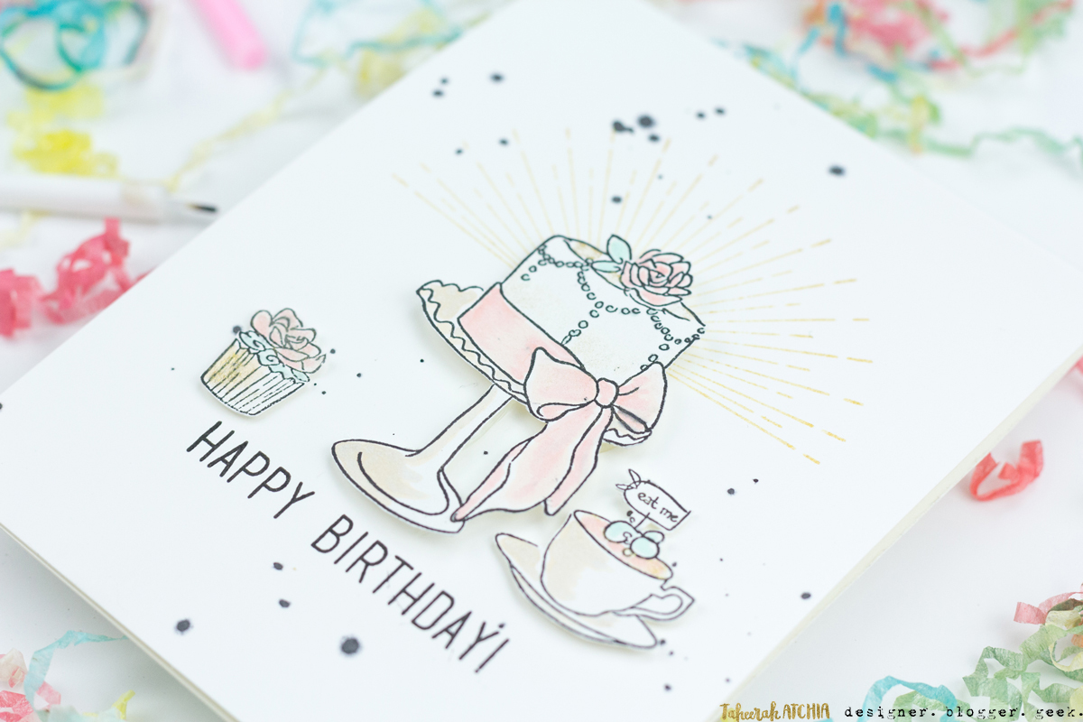 Tea And Cake Happy Birthday Card by Taheerah Atchia